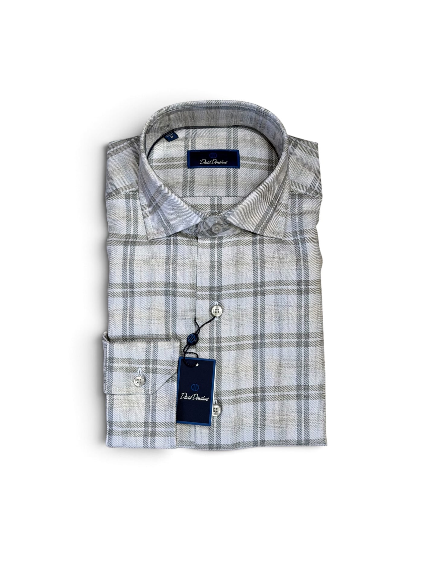 Melange Check Sport Shirt-Heather Grey