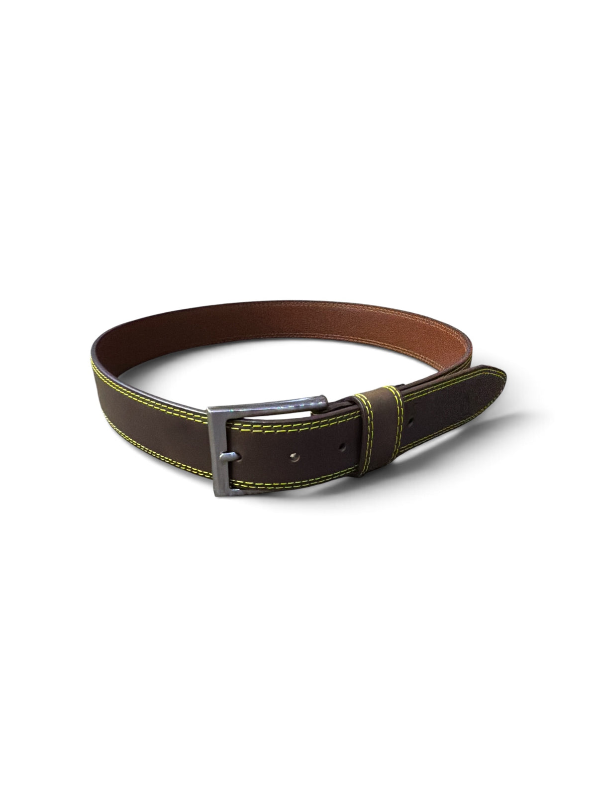 Contrast Stitch Belt-Brown