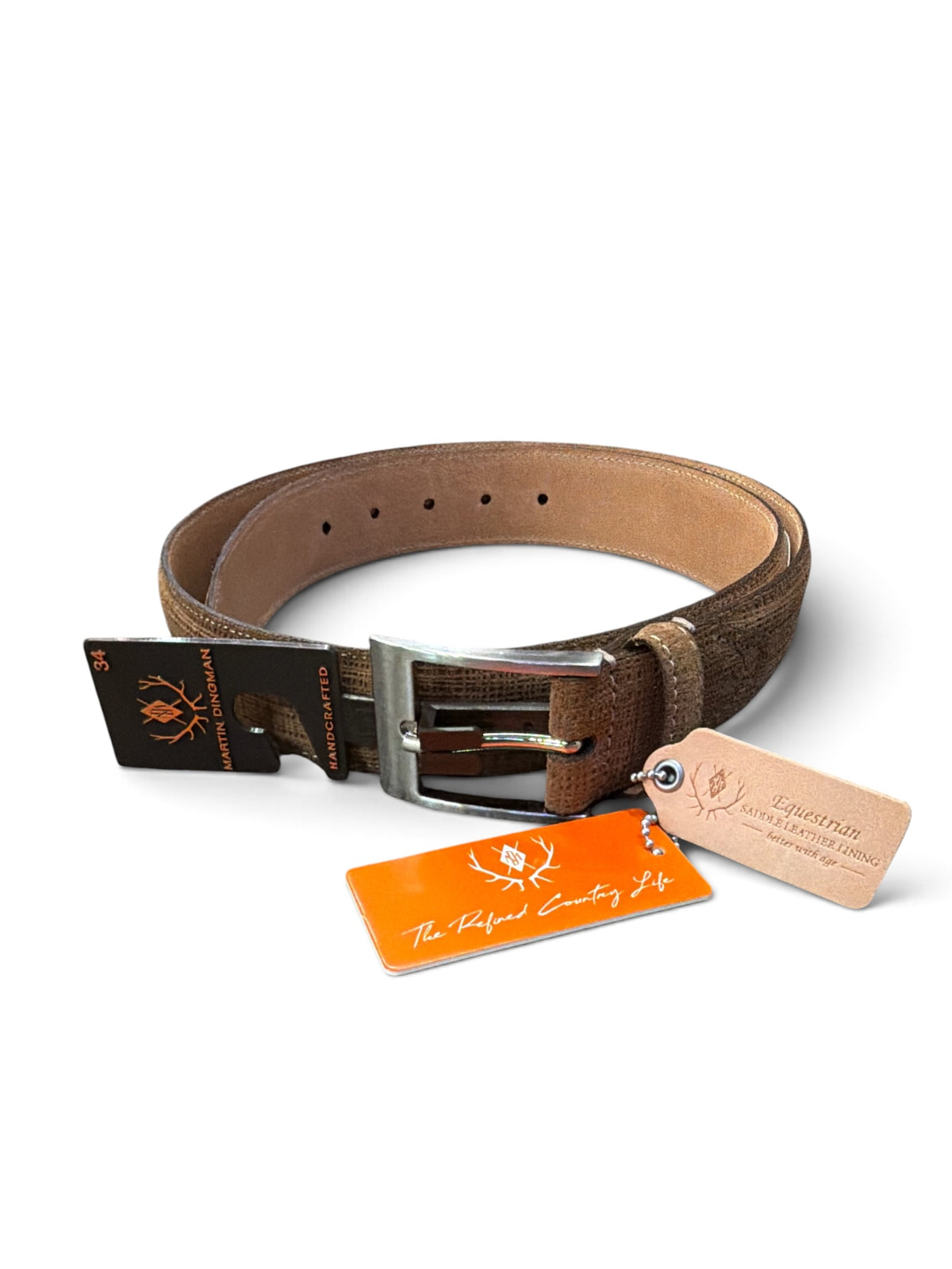 Suede/Premium Leather Belt-Brown