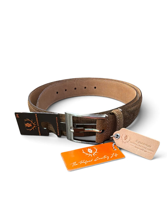 Suede/Premium Leather Belt-Brown