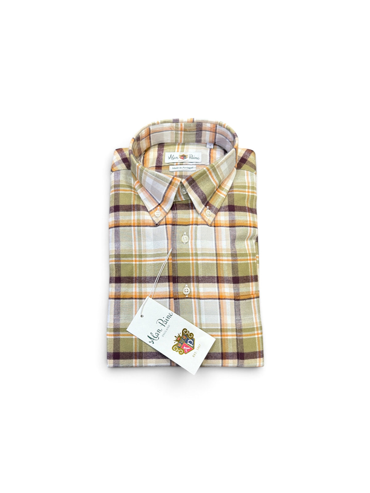 Plaid Buttondown-Olive and Rust