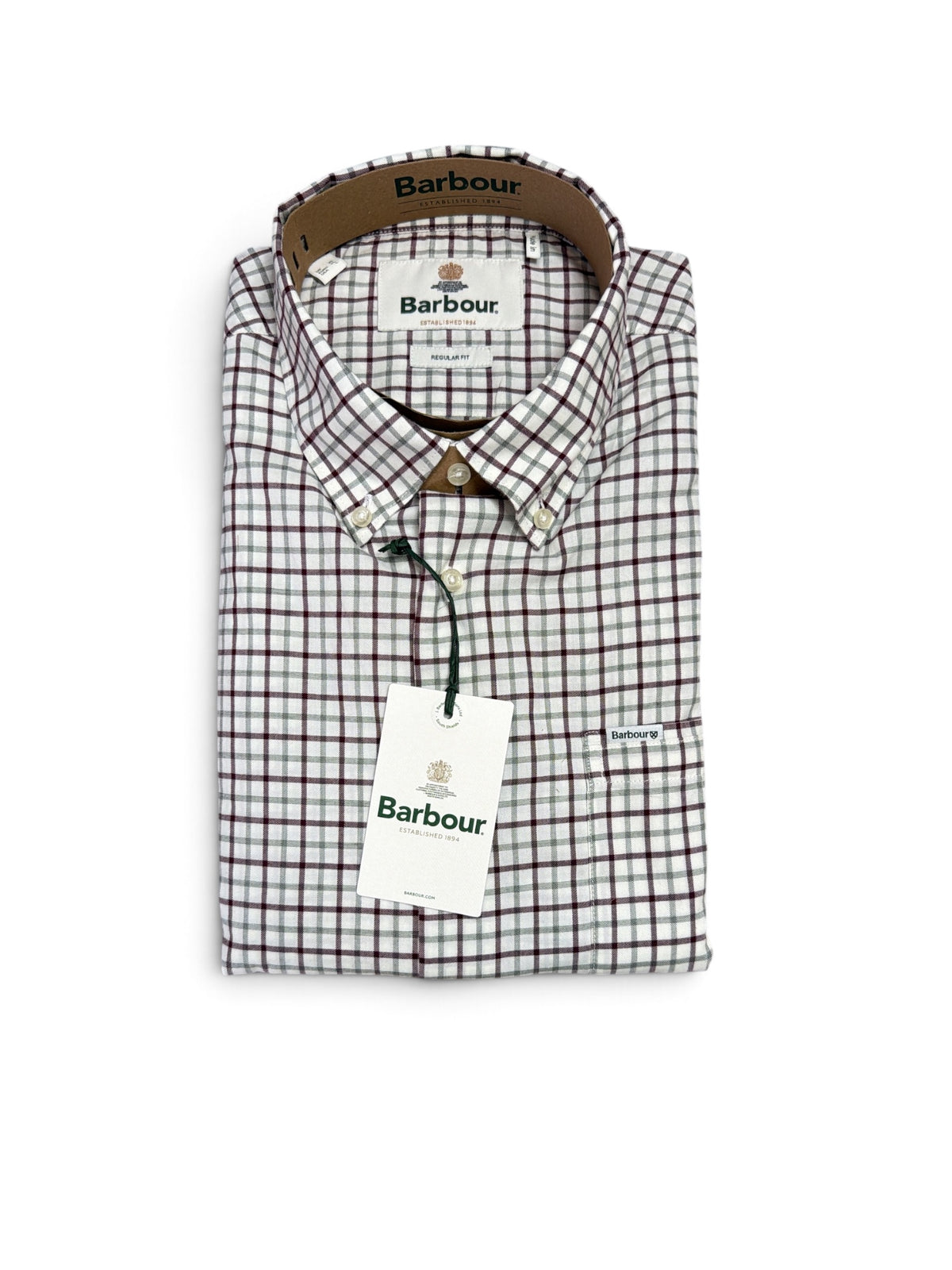 Preston Regular Fit Tattersall-Dark Bordeaux