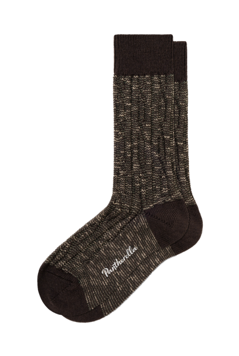 Merino Wool Cromford Socks-Dark Brown Mix