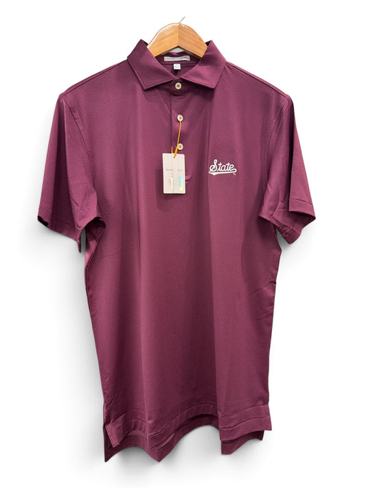 MS State Hugo Polo-State Script(All White)