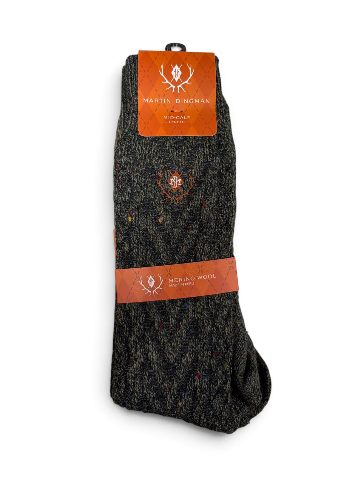Chevron Alpaca Socks(Mid-Calf Length)-Forest