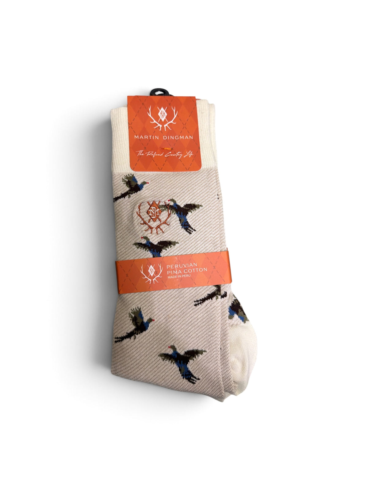 Pheasant Socks( Mid-Calf)-Bone