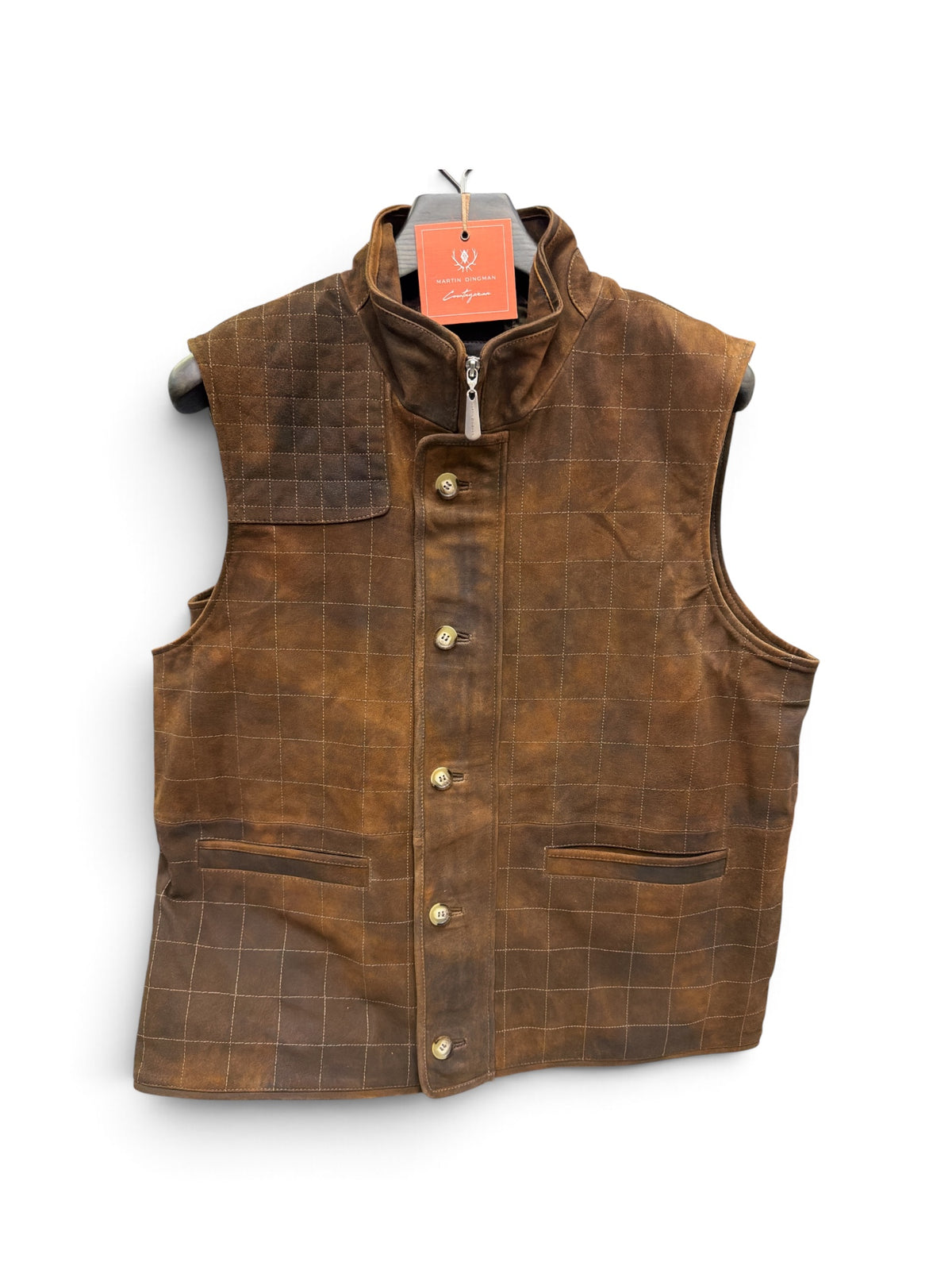 Goat Suede Vest-Antique Tobacco