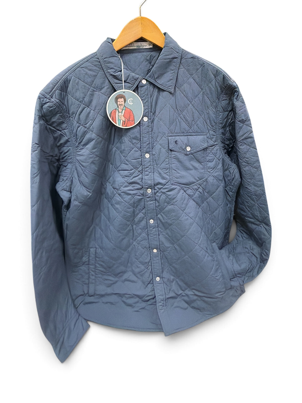 Criquet Quilted Shacket-Slate Blue