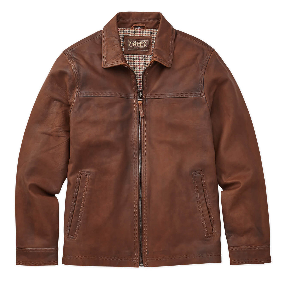 Hickory Lightweight Leather Jacket-Pecan