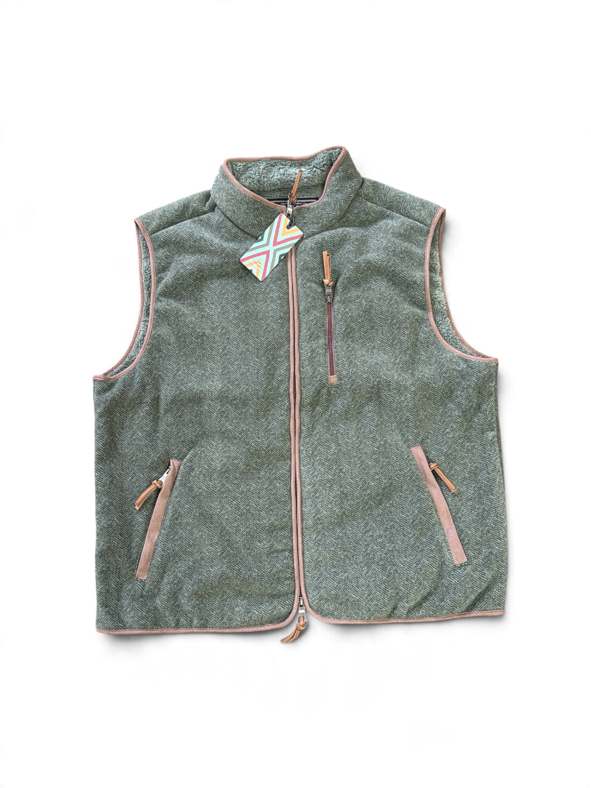 True Grit Zip Vest-Dark Green