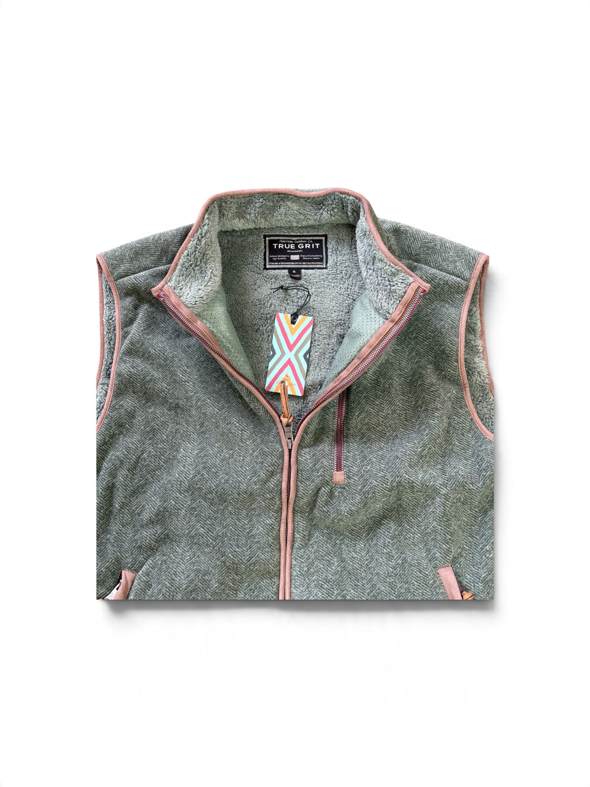 True Grit Zip Vest-Dark Green