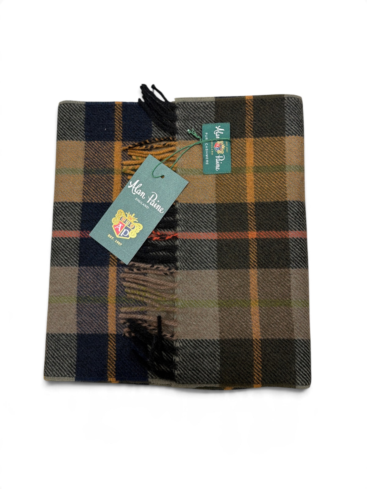 Mandally Check Scarf-Mustard