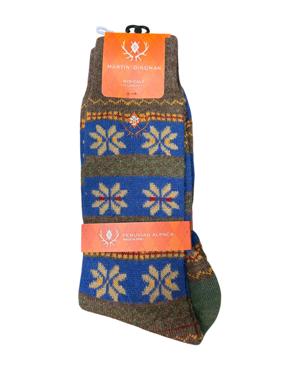 Fairisle Alpaca Yarn Socks-Bark(Mid-Calf Length)