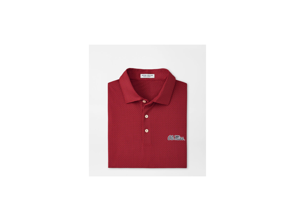 Peter Millar Ole Miss Red Tesseract Performance Jersey Polo