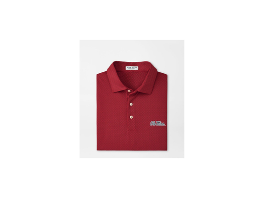 Peter Millar Ole Miss Red Tesseract Performance Jersey Polo