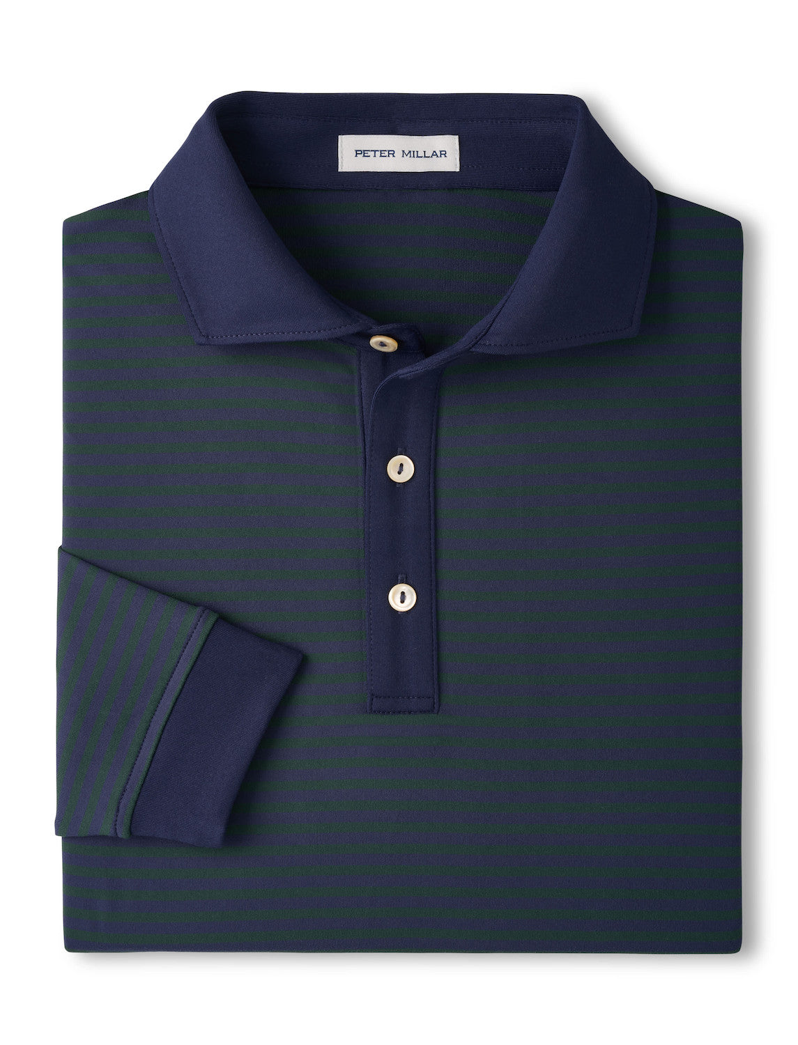 Performance LS Stripe Polo-Navy