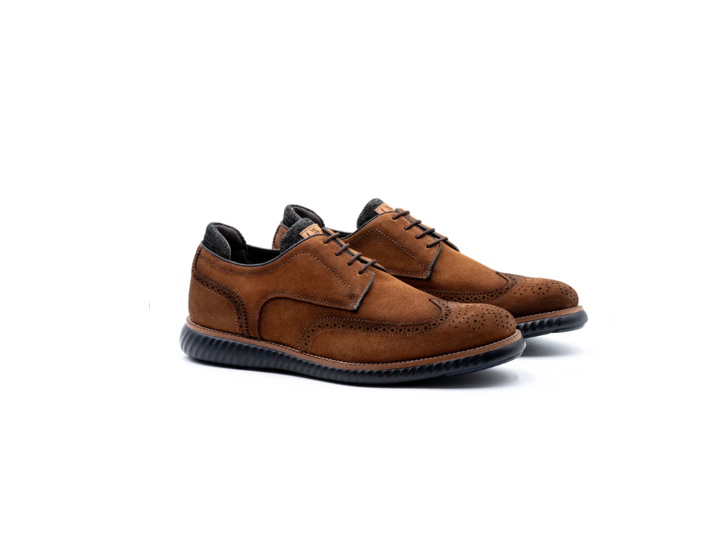 Countryaire Suede Wingtip Shoe - French Roast