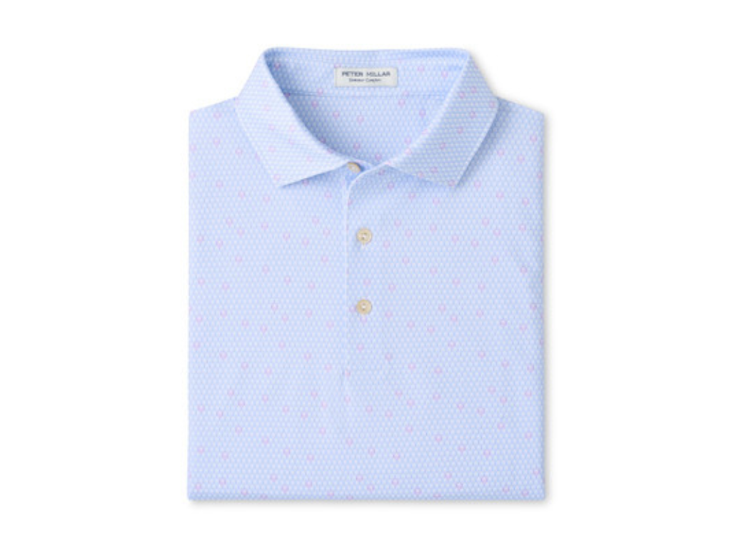 Geo Skull Jersey Polo - White/Stream Blue