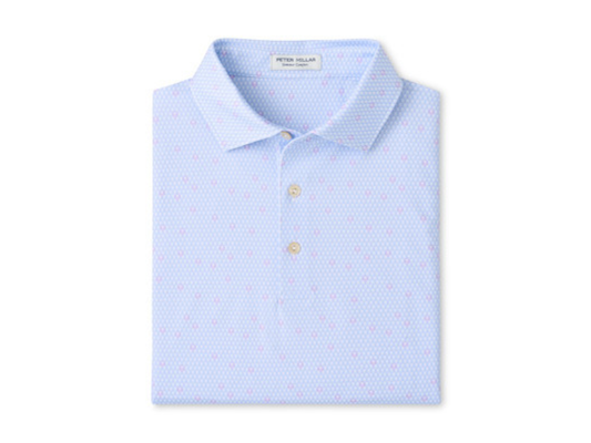 Geo Skull Jersey Polo - White/Stream Blue