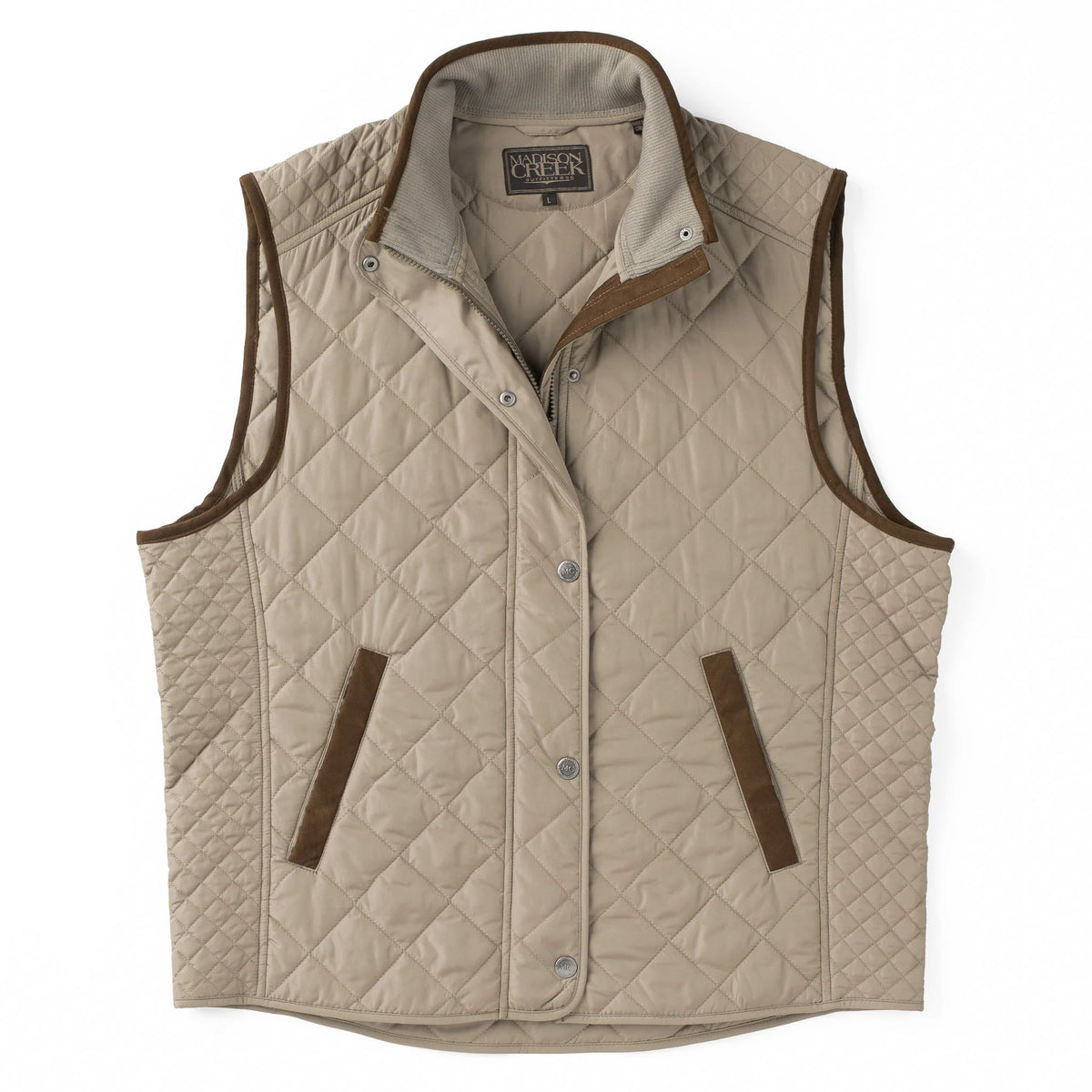 Greenville Diamond Quilted Nylon Vest-D. Khaki