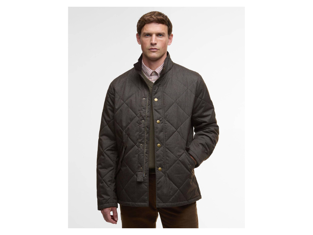 Men's Barbour Winter Quilted Jacket - Dark Olive