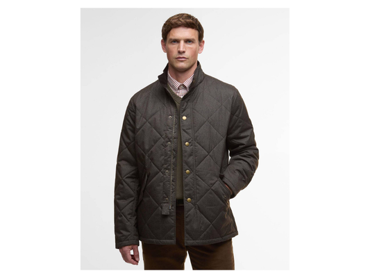 Men's Barbour Winter Quilted Jacket - Dark Olive