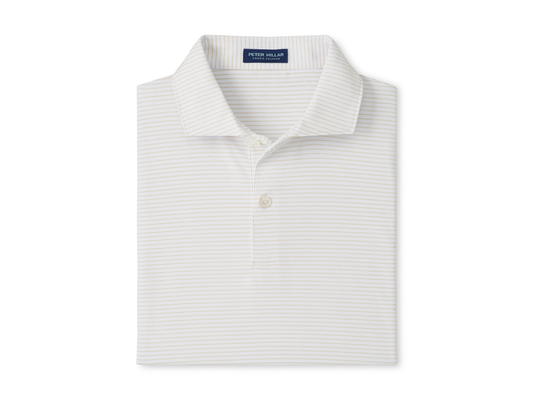 Peter Millar Ballad Performance Polo - White/Truffle