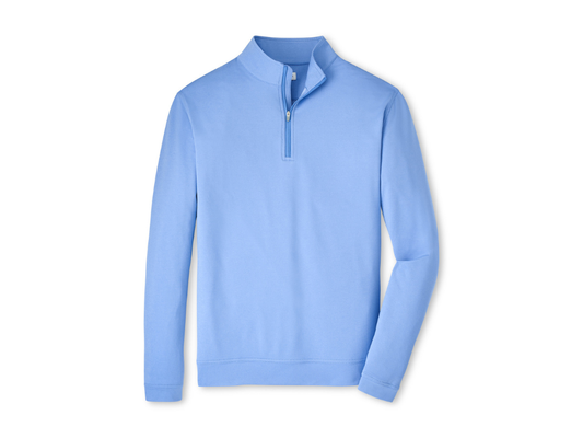 Peter Millar Perth Melange Performance Quarter Zip - Bluebird