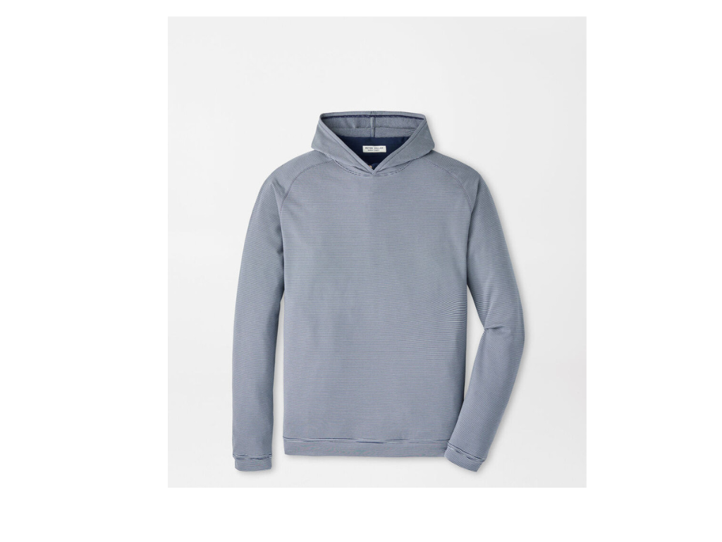 Peter Millar Stripe Performance Hoodie - Navy