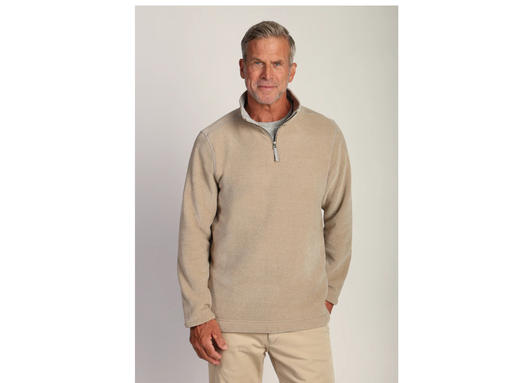 Apres Lux Chenille Quarter Zip Pullover - Oatmeal