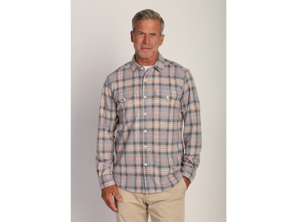 Road House Checks Plaid Button Down - Light Gray