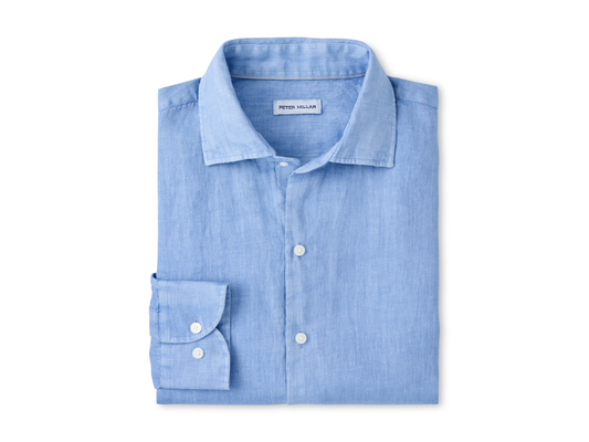 Peter Millar Shoreside Linen Sport Shirt - Bluebird