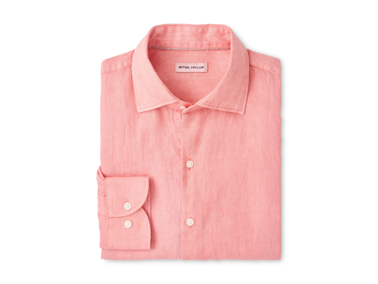 Peter Millar Shoreside Linen Sport Shirt - Venetian Pink