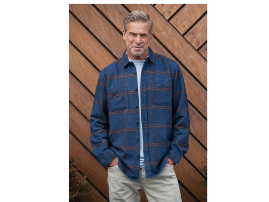 Tribal Brushed Flannel - Blue