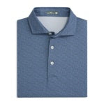 Crosscut Printed Polo-Blue Mirage