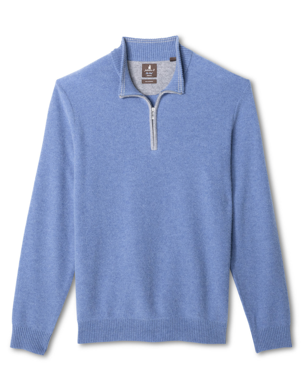 Cashmere Quarter Zip-Laguna Blue